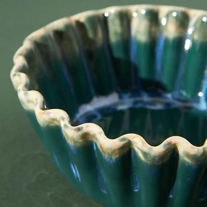 Reserved Bundle - 2 New Anthropologie Green Ruffled Ramekin Bowls